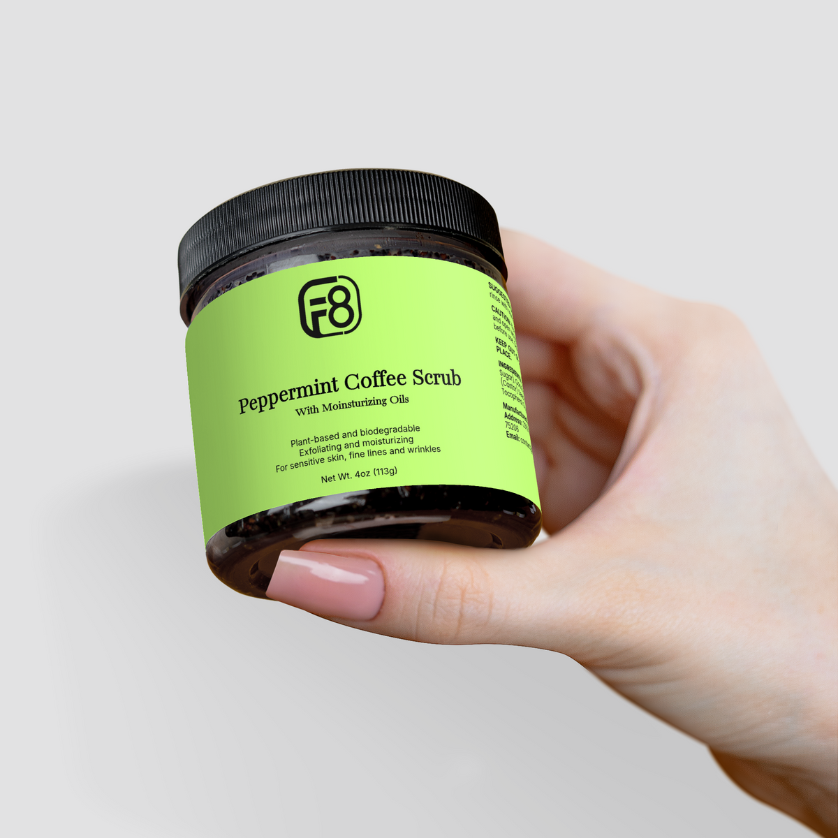 Fortune-8 Peppermint Coffee Body Scrub – 4 oz
